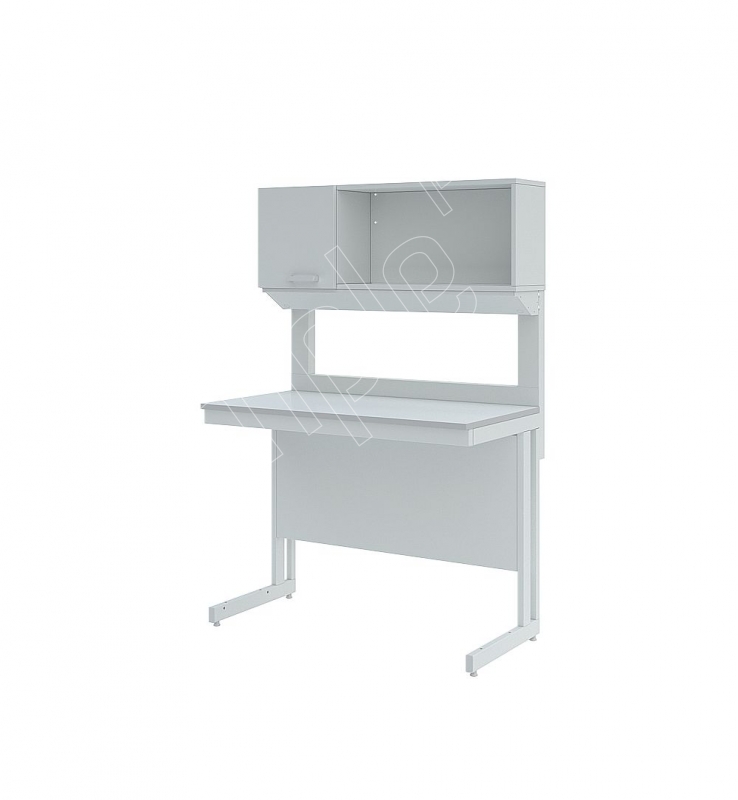 Стол лабораторный с шкафом-надстройкой Simple Pro ЛК-1500 СН (сталь)